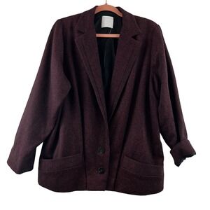 Audra Burgundy Single Button Blazer Size 40